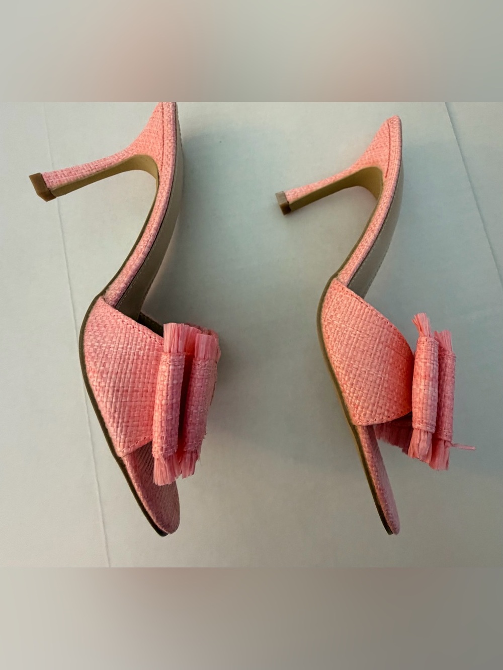 SHEIN Pink Frayed Bow Slide Mules - Picture 4 of 7